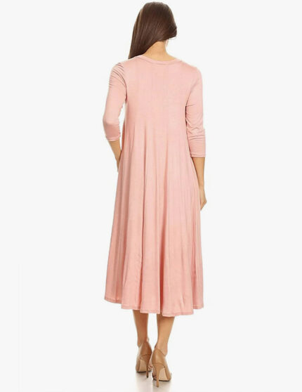 Round Neck Pleated Dress - Image 10