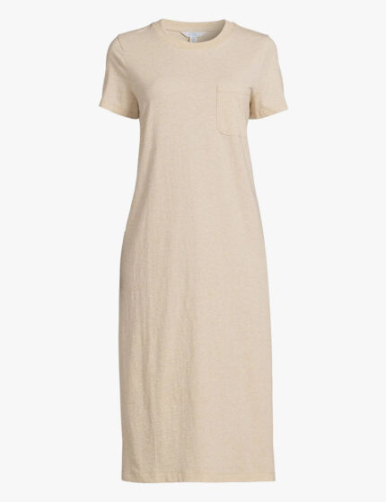 Beige Cotton Long T-Shirt - Image 3